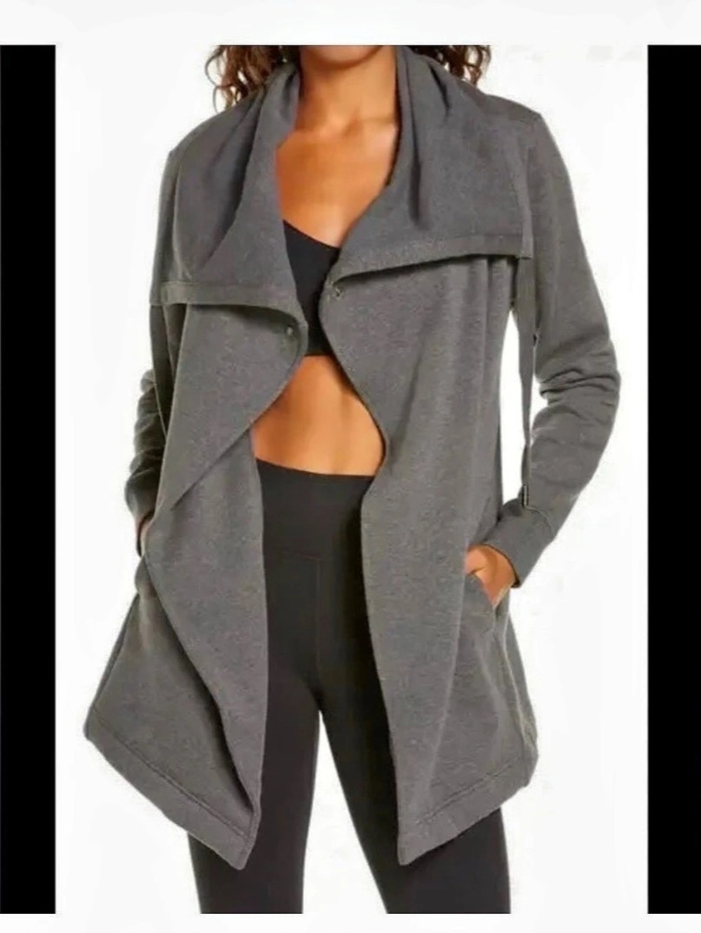 Zella Cozy Wrap Jacket Charcoal Grey XL